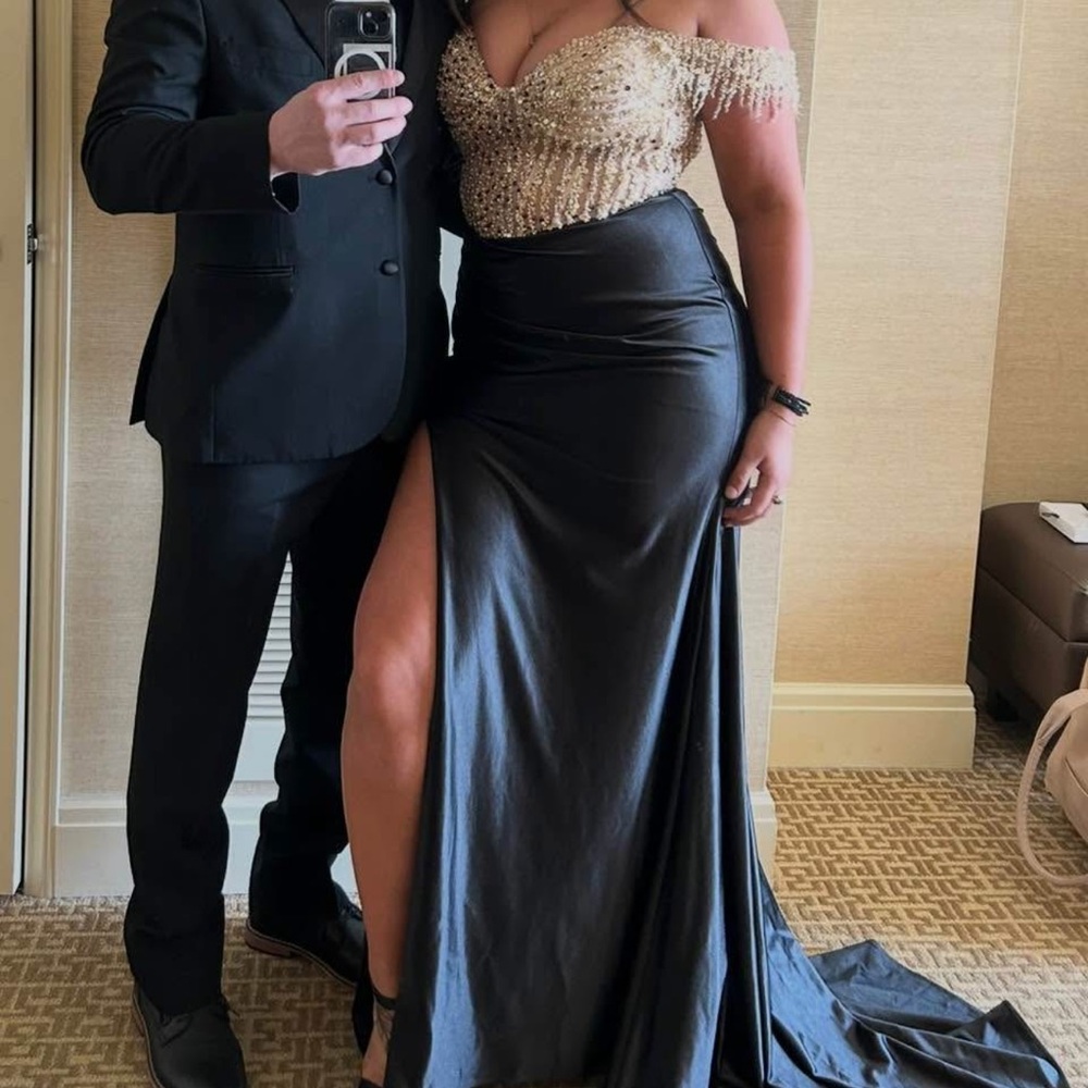 Elegant Black and Gold Gown